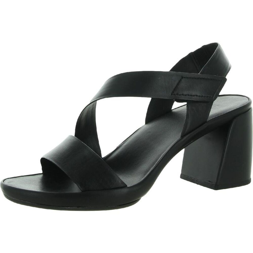 Naturalizer Womens Genn-Skip Black Leather Ankle Strap Heels Shoes NWT